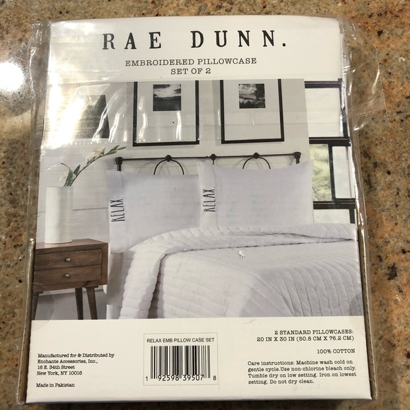 Rae Dunn Other - Rae Dunn Set of Two Embroidered Pillowcases-RELAX